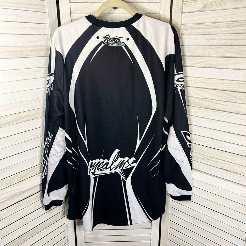 New Low Price! Oneal Motocross Racing Gear Black and White Long Sleeve Jersey - Picture 5 of 15